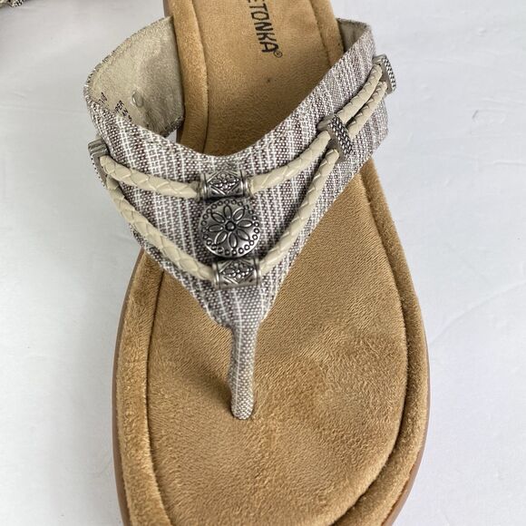 Minnetonka Women's Silverthorne Thong Sandals Size 9 Western Boho Nautical - Picture 2 of 7